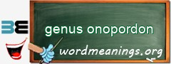 WordMeaning blackboard for genus onopordon